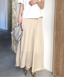WAVE SHEER KNIT SKIRT