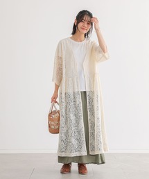 レース ロングカーデ」に該当するカーディガン/ボレロファッション通販