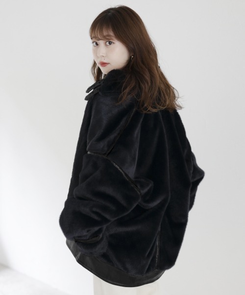 PAGEBOY（ページボーイ）の「エコファーB-3ジャケット（ブルゾン・レディース・ブラック/ホワイト系その他/ホワイト系その他2・FREE）」の18枚目の写真
