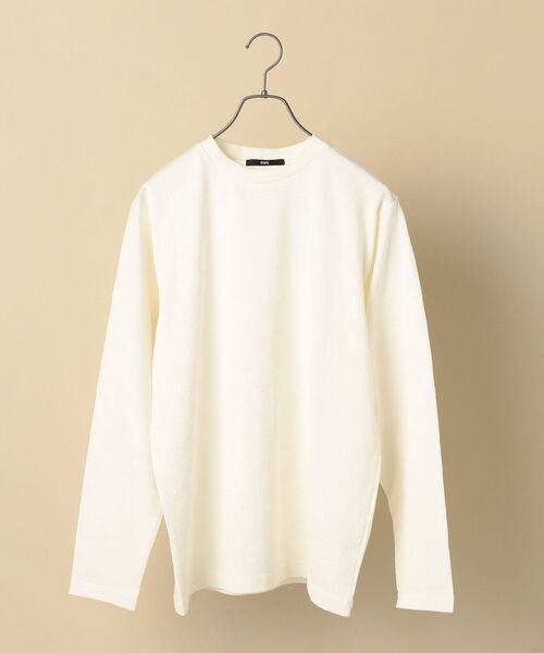 SHIPS(シップス)の「SC: ジャガード チェッカーパターン ロングスリーブ Tシャツ (ロンT)(Tシャツ/カットソー・メンズ・ホワイト/ダークグレー/ブルー・SMALL/LARGE/MEDIUM/X-LARGE)」の15枚目の写真