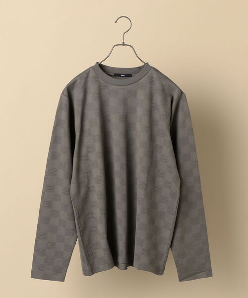 SHIPS(シップス)の「SC: ジャガード チェッカーパターン ロングスリーブ Tシャツ (ロンT)(Tシャツ/カットソー・メンズ・ホワイト/ダークグレー/ブルー・SMALL/LARGE/MEDIUM/X-LARGE)」の17枚目の写真