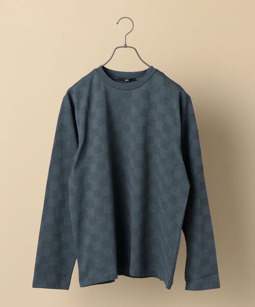 SHIPS(シップス)の「SC: ジャガード チェッカーパターン ロングスリーブ Tシャツ (ロンT)(Tシャツ/カットソー・メンズ・ホワイト/ダークグレー/ブルー・SMALL/LARGE/MEDIUM/X-LARGE)」の19枚目の写真