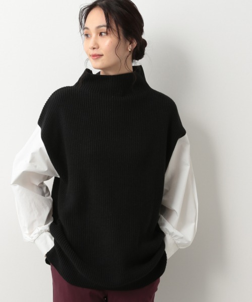 GLOBAL WORK（グローバルワーク）の「袖フワドッキングプルオーバー/898162（その他トップス・レディース・ブラック/ブラウン/ベージュ・FREE）」の2枚目の写真