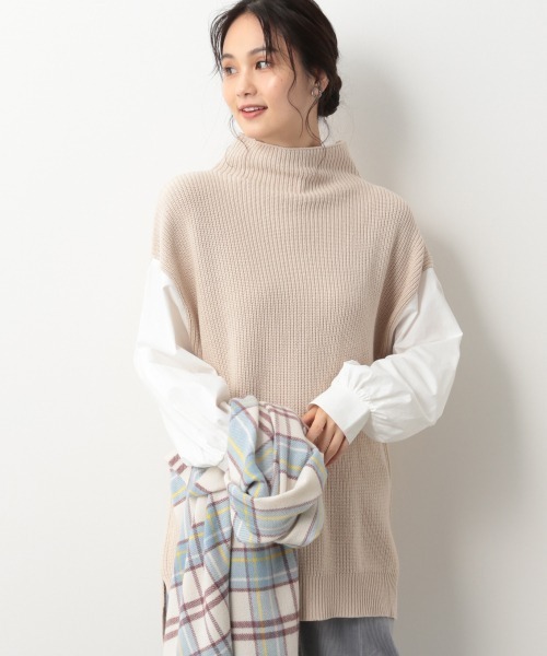 GLOBAL WORK（グローバルワーク）の「袖フワドッキングプルオーバー/898162（その他トップス・レディース・ブラック/ブラウン/ベージュ・FREE）」の4枚目の写真