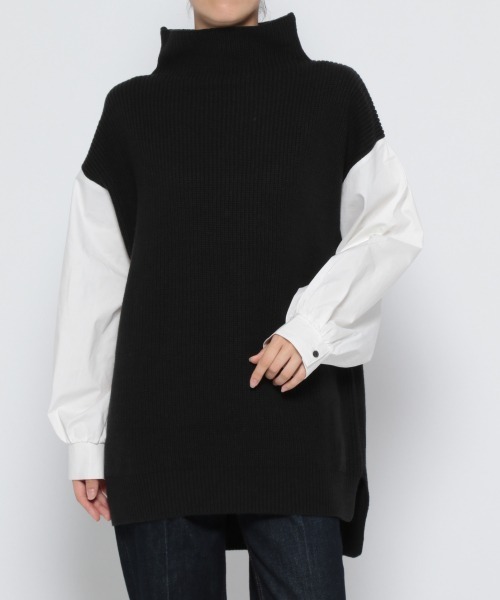 GLOBAL WORK（グローバルワーク）の「袖フワドッキングプルオーバー/898162（その他トップス・レディース・ブラック/ブラウン/ベージュ・FREE）」の13枚目の写真