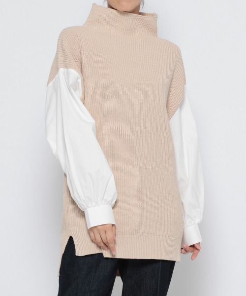 GLOBAL WORK（グローバルワーク）の「袖フワドッキングプルオーバー/898162（その他トップス・レディース・ブラック/ブラウン/ベージュ・FREE）」の9枚目の写真