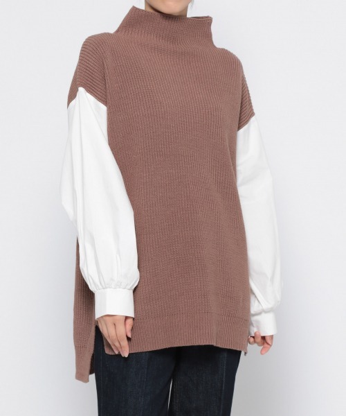 GLOBAL WORK（グローバルワーク）の「袖フワドッキングプルオーバー/898162（その他トップス・レディース・ブラック/ブラウン/ベージュ・FREE）」の15枚目の写真