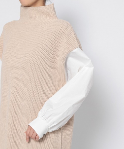 GLOBAL WORK（グローバルワーク）の「袖フワドッキングプルオーバー/898162（その他トップス・レディース・ブラック/ブラウン/ベージュ・FREE）」の5枚目の写真