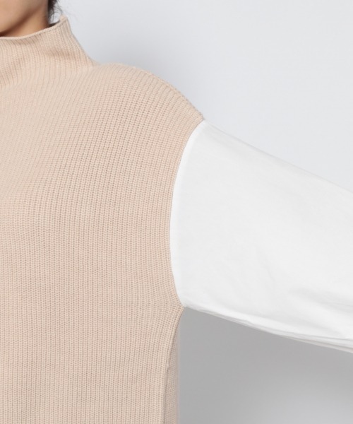 GLOBAL WORK（グローバルワーク）の「袖フワドッキングプルオーバー/898162（その他トップス・レディース・ブラック/ブラウン/ベージュ・FREE）」の10枚目の写真