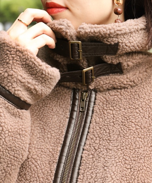 PairPair（ペアペア）の「ボアパイピングフライトジャケット（ブルゾン・レディース・アイボリー/モカ・FREE）」の20枚目の写真