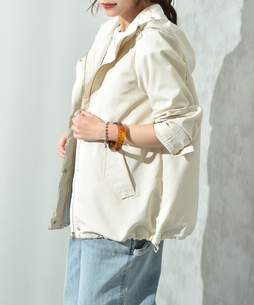 INTERPLANET（インタープラネット）の「【撥水・UV加工】キルトライナー付フードショートコート（マウンテンパーカー・レディース・ブラック/ベージュ/カーキ/キャメル/グレイッシュベージュ/ライトベージュ/アイボリー/ダークベージュ・FREE/XX-LARGE/LARGE/X-LARGE/XXX-LARGE）」の16枚目の写真