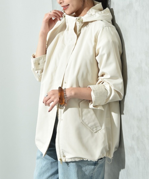 ピュアルセシン キルトライナー付きフードコート　ラグラン　ゆったり　ベージュ ピュアルセシン キルトライナー付きフードコート ラグラン