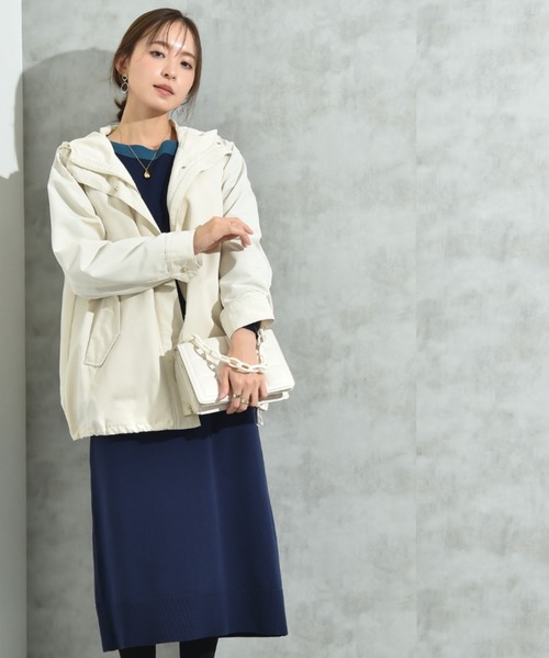 セール】【撥水・UV加工】キルトライナー付フードショートコート