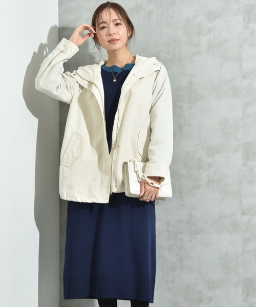 セール】【撥水・UV加工】キルトライナー付フードショートコート