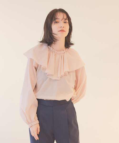 Vif ルージュヴィフ のファッション Rouge 大衿ブラウス シャツ ブラウス トップス Rouge