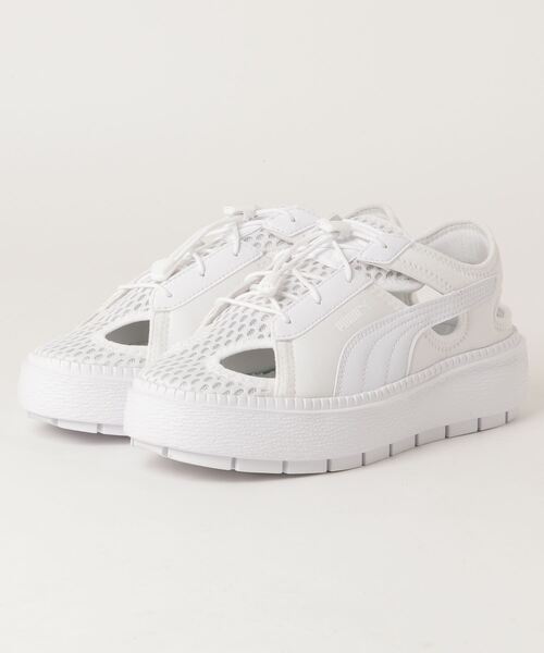 PUMA（プーマ）の「PUMA/プーマ レディース サンダル 厚底 軽量 プラットフォーム トレースライト ミュール 382872（スニーカー・レディース・ブラック/ホワイト/ピンク系その他/ホワイト×ブラック/モスグリーン/ベージュ・25.0cm/24.0cm/23.0cm/23.5cm/24.5cm）」の12枚目の写真