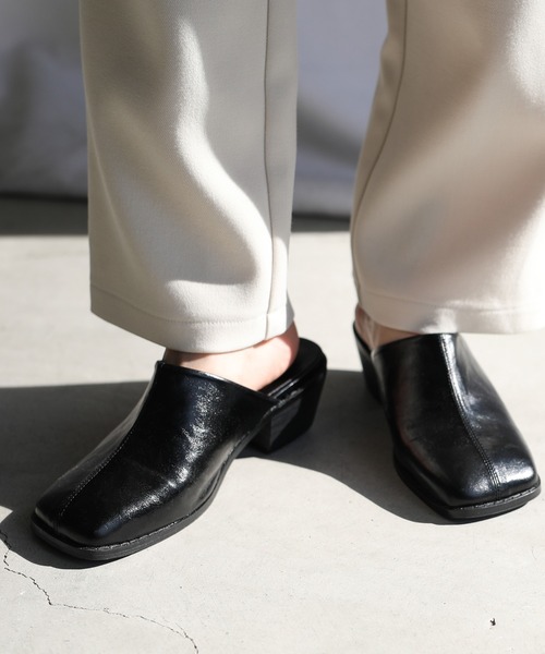 select MOCA（セレクトモカ）の「2021 SS センターラインスクエアトゥミュール（その他シューズ・レディース・ブラック/グリーン/アイボリー・SMALL/MEDIUM/LARGE）」の12枚目の写真