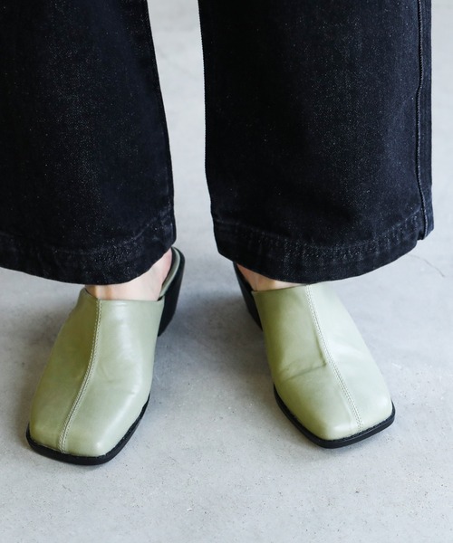 select MOCA（セレクトモカ）の「2021 SS センターラインスクエアトゥミュール（その他シューズ・レディース・ブラック/グリーン/アイボリー・SMALL/MEDIUM/LARGE）」の7枚目の写真