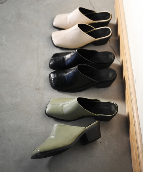 select MOCA（セレクトモカ）の「2021 SS センターラインスクエアトゥミュール（その他シューズ・レディース・ブラック/グリーン/アイボリー・SMALL/MEDIUM/LARGE）」の13枚目の写真