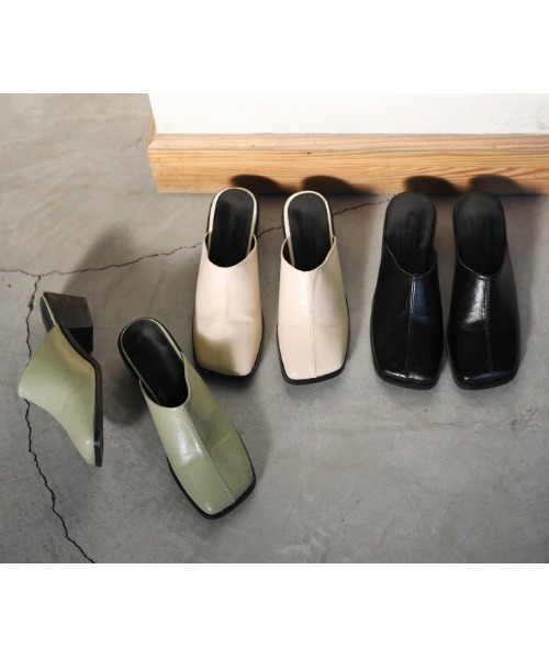 select MOCA（セレクトモカ）の「2021 SS センターラインスクエアトゥミュール（その他シューズ・レディース・ブラック/グリーン/アイボリー・SMALL/MEDIUM/LARGE）」の14枚目の写真