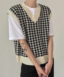 【COLN】Square Cut Drop-Shoulder Bicolor Vest Gilet