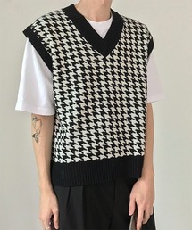 【COLN】Square Cut Drop-Shoulder Bicolor Vest Gilet