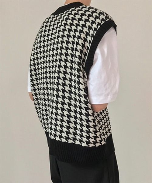WESTBOY（ウエストボーイ）の「【COLN】Square Cut Drop-Shoulder Bicolor Vest Gilet（ベスト・メンズ・ブラック/ホワイト・M/XL/L）」の7枚目の写真