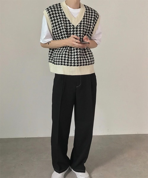 WESTBOY（ウエストボーイ）の「【COLN】Square Cut Drop-Shoulder Bicolor Vest Gilet（ベスト・メンズ・ブラック/ホワイト・M/XL/L）」の5枚目の写真