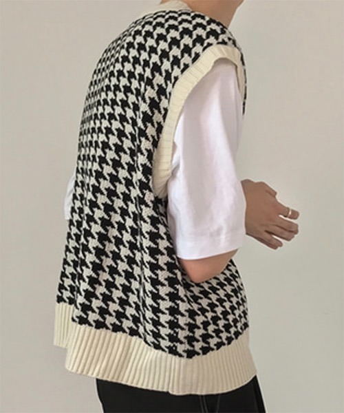 WESTBOY（ウエストボーイ）の「【COLN】Square Cut Drop-Shoulder Bicolor Vest Gilet（ベスト・メンズ・ブラック/ホワイト・M/XL/L）」の8枚目の写真