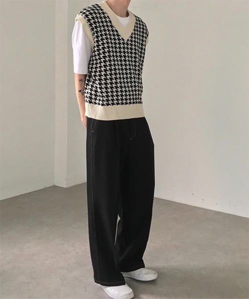 WESTBOY（ウエストボーイ）の「【COLN】Square Cut Drop-Shoulder Bicolor Vest Gilet（ベスト・メンズ・ブラック/ホワイト・M/XL/L）」の6枚目の写真