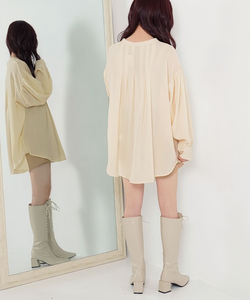 Newlyme（ニューリーミー）の「バンドカラー刺繍ブラウス（シャツ/ブラウス・レディース・ブラック/グレー/オフホワイト/アイボリー・FREE）」の20枚目の写真