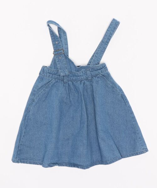 RUGGEDWORKS（ラゲッドワークス）の「綿麻デニムアシンメトリージャンスカ（ジャンパースカート・キッズ・ブルー/サックスブルー・100/150/110/90/140/130/120）」の5枚目の写真