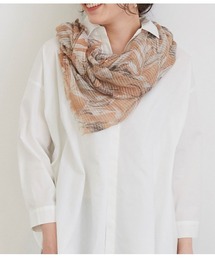 リサイクルポリエステルリーフプリントストール