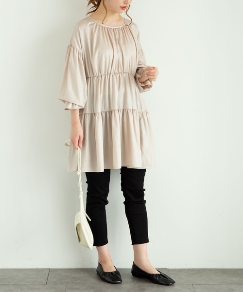 earth music&ecology（アースミュージックアンドエコロジー）の「スキスキスキニーフリンジクロップド（ＢＫ） ＊（その他パンツ・レディース・ブラック・SMALL/MEDIUM/LARGE）」の6枚目の写真