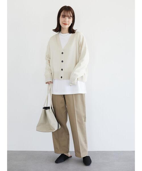 Green Parks(グリーンパークス)の「ショート丈スクエアカーデ*(カーディガン/ボレロ・レディース・グレー/オフホワイト/ピンク/グリーン・FREE)」の10枚目の写真