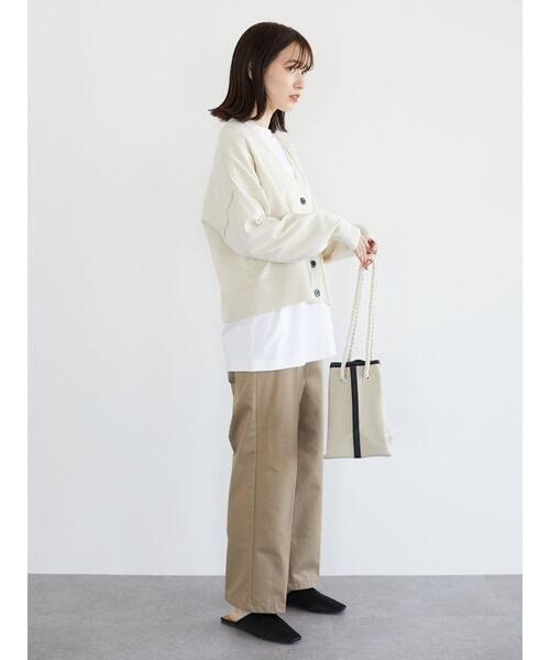 Green Parks(グリーンパークス)の「ショート丈スクエアカーデ*(カーディガン/ボレロ・レディース・グレー/オフホワイト/ピンク/グリーン・FREE)」の11枚目の写真