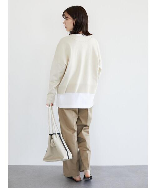 Green Parks(グリーンパークス)の「ショート丈スクエアカーデ*(カーディガン/ボレロ・レディース・グレー/オフホワイト/ピンク/グリーン・FREE)」の12枚目の写真