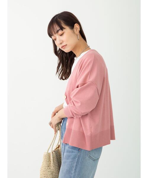 Green Parks(グリーンパークス)の「ショート丈スクエアカーデ*(カーディガン/ボレロ・レディース・グレー/オフホワイト/ピンク/グリーン・FREE)」の18枚目の写真