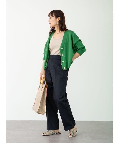 Green Parks(グリーンパークス)の「ショート丈スクエアカーデ*(カーディガン/ボレロ・レディース・グレー/オフホワイト/ピンク/グリーン・FREE)」の20枚目の写真