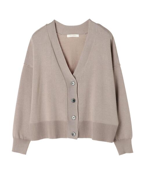 Green Parks(グリーンパークス)の「ショート丈スクエアカーデ*(カーディガン/ボレロ・レディース・グレー/オフホワイト/ピンク/グリーン・FREE)」の3枚目の写真