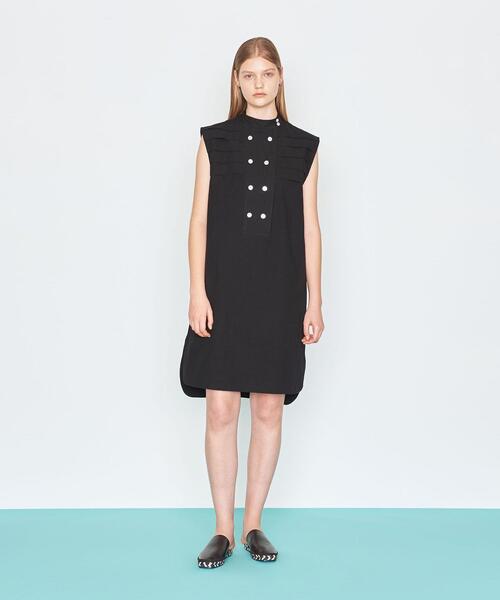 AEWEN MATOPH(イウエン マトフ)の「<AEWEN MATOPH(イウエン マトフ)>タック ダブルボタン ハイネック チュニック(チュニック・レディース・ホワイト/ブラック・FREE)」の2枚目の写真