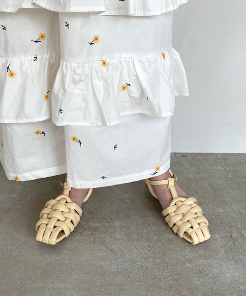 SANSeLF（サンセルフ）の「【SANSeLF】crossing flat shoes　　sans11s1（サンダル・レディース・ホワイト/ブラウン/イエロー・40/38/39/35/36/37）」の5枚目の写真