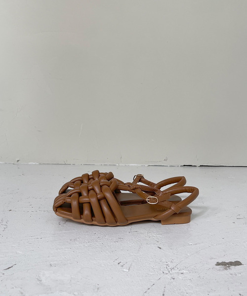 SANSeLF（サンセルフ）の「【SANSeLF】crossing flat shoes　　sans11s1（サンダル・レディース・ホワイト/ブラウン/イエロー・40/38/39/35/36/37）」の17枚目の写真