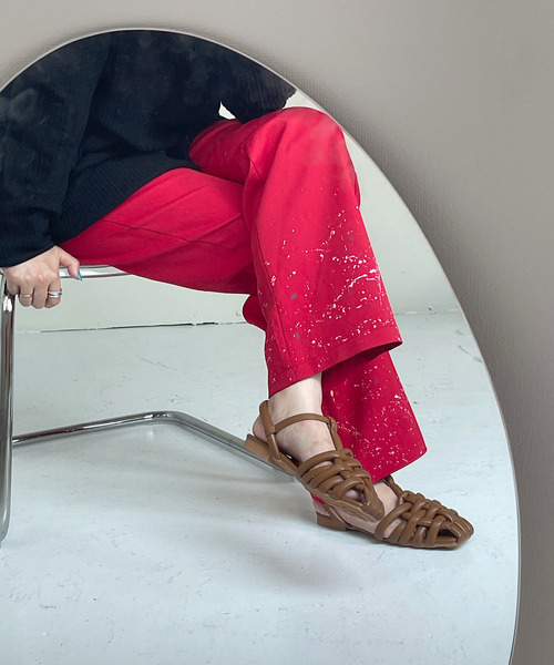 SANSeLF（サンセルフ）の「【SANSeLF】crossing flat shoes　　sans11s1（サンダル・レディース・ホワイト/ブラウン/イエロー・40/38/39/35/36/37）」の14枚目の写真