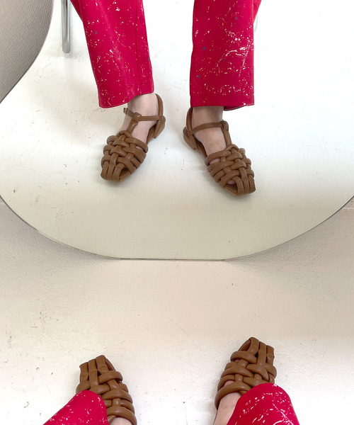 SANSeLF（サンセルフ）の「【SANSeLF】crossing flat shoes　　sans11s1（サンダル・レディース・ホワイト/ブラウン/イエロー・40/38/39/35/36/37）」の15枚目の写真