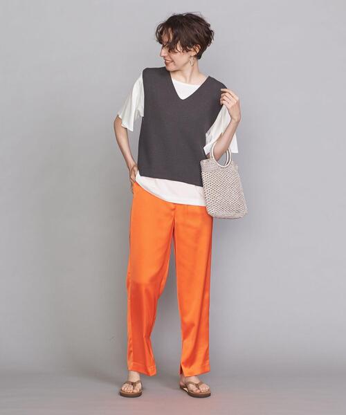 「BEAUTY&YOUTH UNITED ARROWS」 ニットベスト FREE オレンジ レディース BEAUTY&YOUTH UNITED ARROWS（ビューティーアンドユース