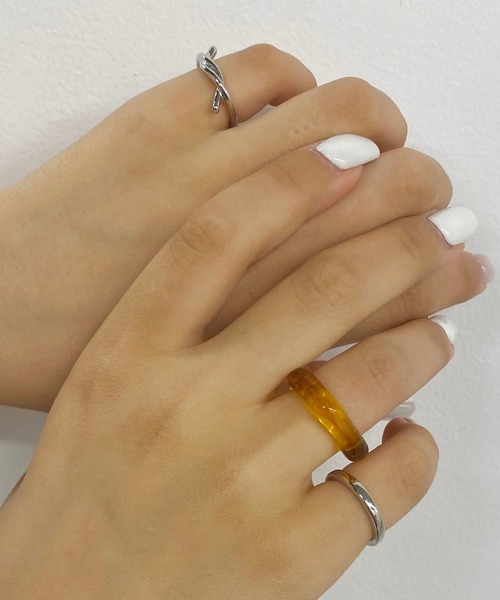 WEGO（ウィゴー）の「WEGO/【3点セット】うねりリング（リング・レディース・ブラウン/パープル/グリーン/ベージュ/その他1・FREE）」の2枚目の写真