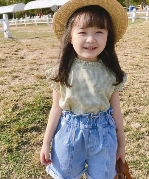 セール ギンガムチェックフリルスリーブカットソー Tシャツ カットソー Ulysses ユリシス のファッション通販 Zozotown