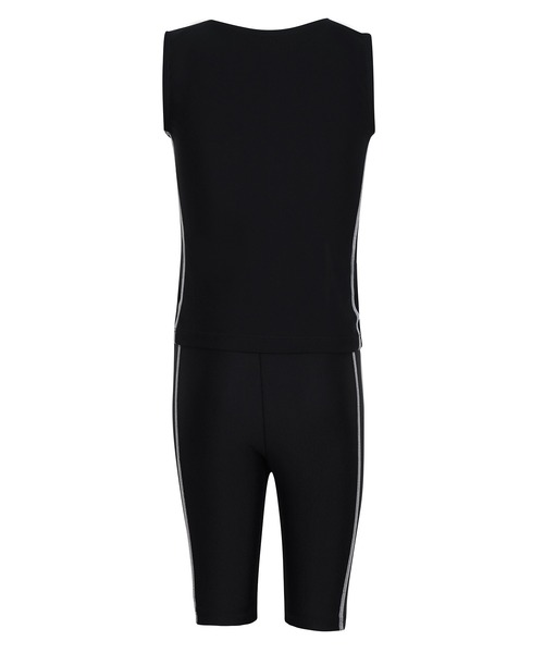 3点セット 水着 Teddyshop テディショップ のファッション スクール風ライン柄トップス パンツ キャップ 水着 着物 浴衣 水着 キッズ水着