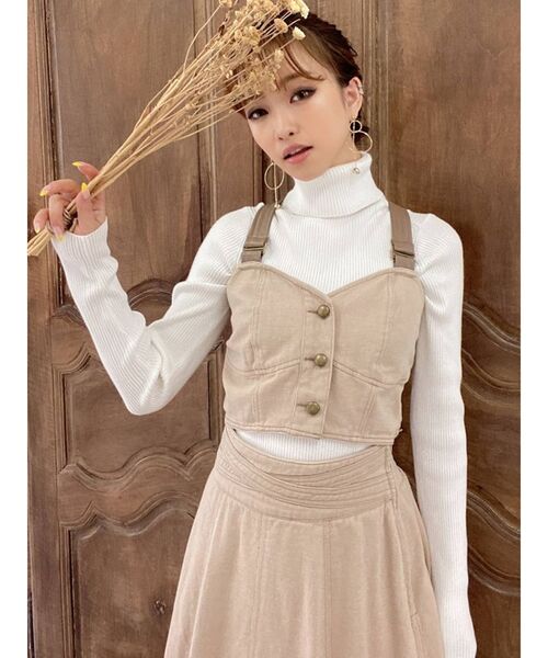 RESEXXY(リゼクシー)の「ベーシックタートルニットトップス(ニット/セーター・レディース・ホワイト/ブラック/ピンク/ブラウン/ベージュ・FREE)」の2枚目の写真